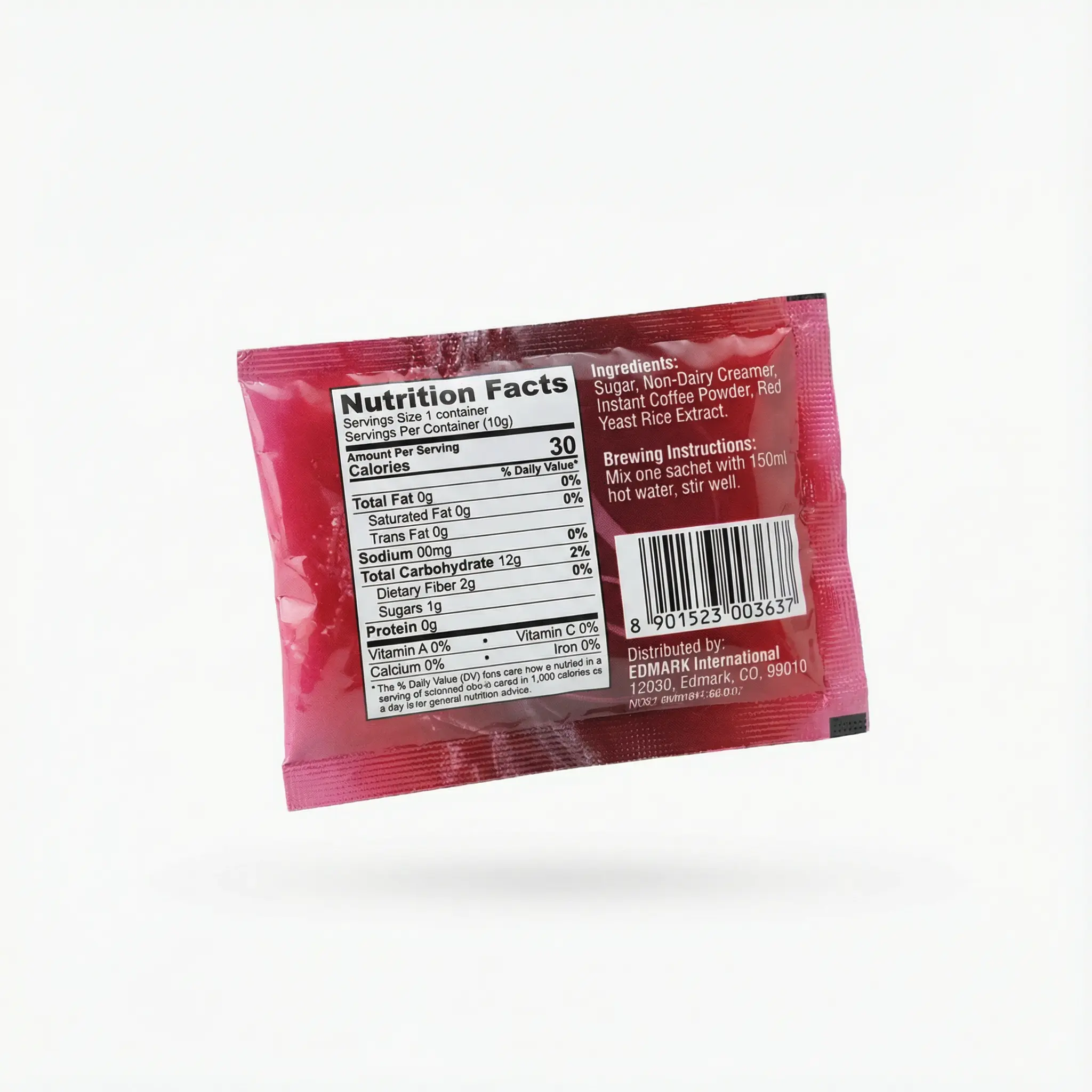 composition du cafe red yeast edmark en sachets